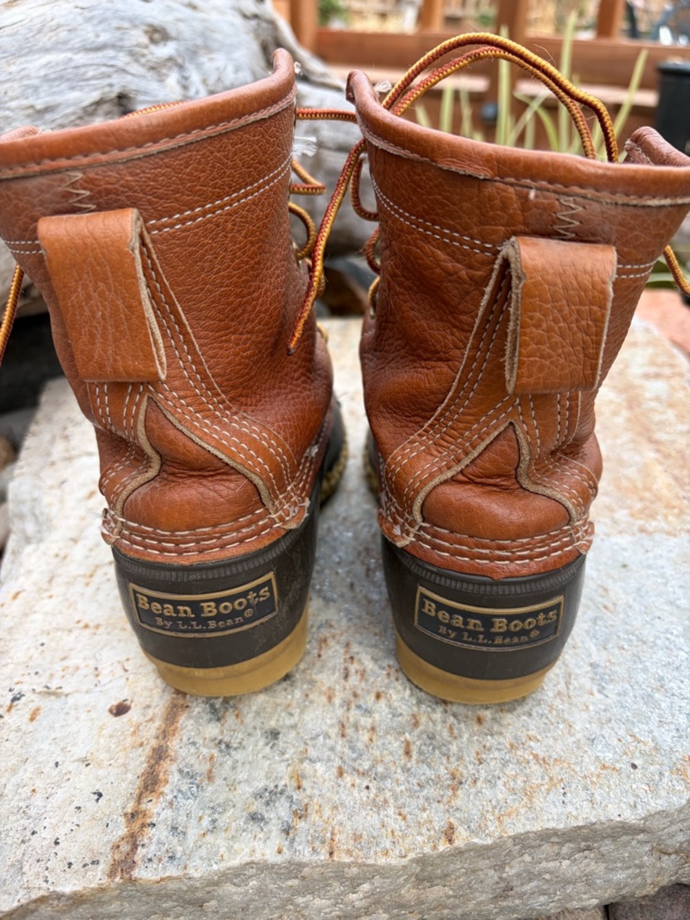 L.L. Bean Duck Boots Womens 6 Brown Leather Rubber Waterproof - Picture 4 of 8